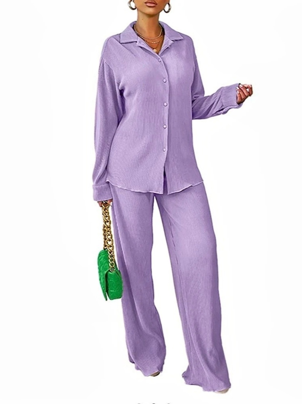 Purple Wide Leg Lounge Set Like New